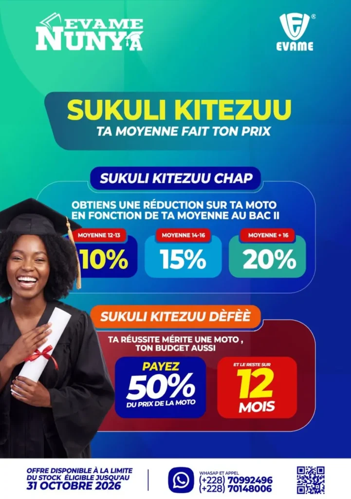 Rentrée universitaire: EVAME NUNYA 2026 veut faciliter la mobilité des nouveaux bacheliers